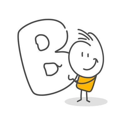 Stick figures. Alphabet. Hand drawn doodle line art cartoon design character.