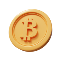 bitcoin ouro moeda 3d renderizar. png