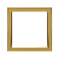 Gold frame. 3d render png