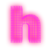 Letter h grid neon png