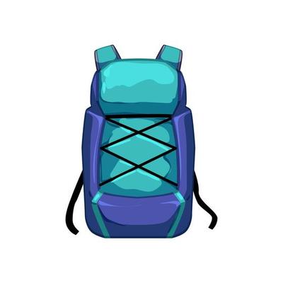 nature hiking backpack cartoon vector illustration