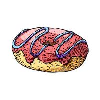 donut food sketch hand drawn vector