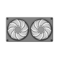 computer cooling fan pc cartoon vector illustration