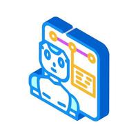 support chat bot isometric icon vector illustration