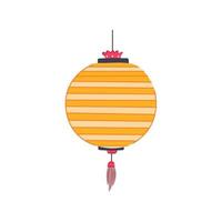 red asian lantern cartoon vector illustration