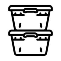 storage bins garage tool line icon vector illustration