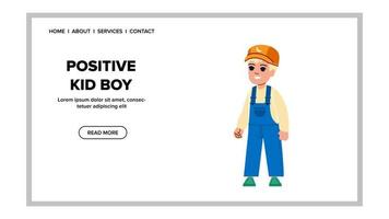 positive kid boy vector