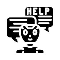 help chat bot glyph icon vector illustration