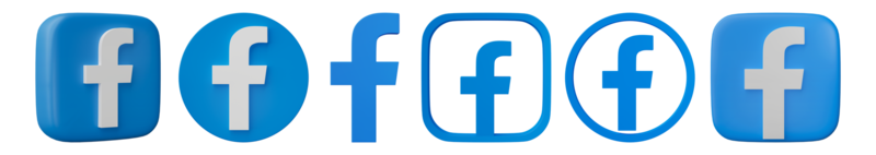 3d veroorzaken, reeks van facebook logo icoon geïsoleerd Aan transparant achtergrond. png