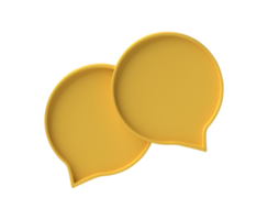 3D Speech bubble chat icon isolated on transparent background. png