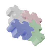 3d decoupeerzaag puzzel stukken geïsoleerd Aan transparant achtergrond. probleemoplossing, bedrijf Verbinden, medewerking, vennootschap concept. png