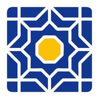 decoration icon solid blue yellow colour ramadan symbol perfect. vector