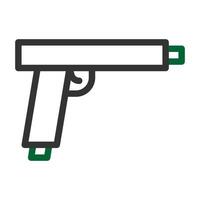 pistola icono duocolor gris verde color militar símbolo Perfecto. vector