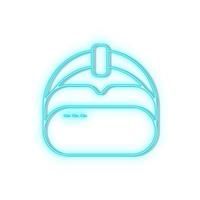 Retro style blue neon vector icon robot, tech, car blue neon icon.