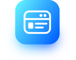 Credit card icon in square gradient colors. Payment card signs illustration. png