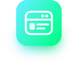 Credit card icon in square gradient colors. Payment card signs illustration. png