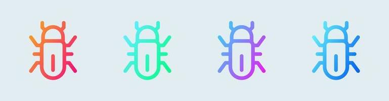 Bug line icon in gradient colors. Virus signs vector illustration.