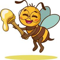 Cartoon Illustration Of Cute Bees vector