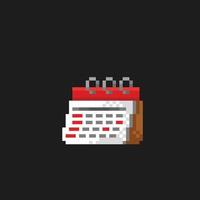 calendar paper in pixel art style vector