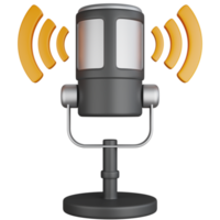 3d icône illustration diffuser microphone Podcast png