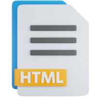 3d icona illustrazione html file png
