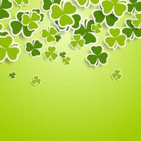 St. Patricks Day green clovers abstract background vector