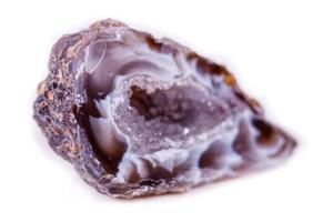 Macro mineral stone agate bud on white background photo