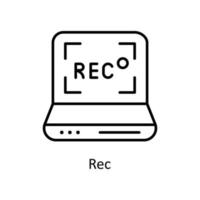 Rec  Vector  outline Icons. Simple stock illustration stock