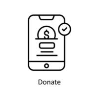 Donate  Vector  outline Icons. Simple stock illustration stock