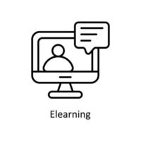 E learning Vector  outline Icons. Simple stock illustration stock