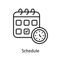 Schedule  Vector  outline Icons. Simple stock illustration stock