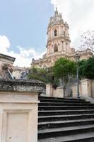 Modica, Italy-May 8, 2022-View of the cathedral of San Giorgio in Modica during a cloudy day photo