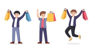 people shopping. People with shopping bags vector illustration