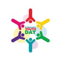 international youth day vector illustration template