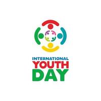 International Youth day,12 August, Vector illustration template.