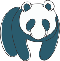 un disegno a tratteggio di un simpatico panda per l'identità del logo aziendale. concetto di icona di società di affari dalla forma animale dell'orso della Cina. illustrazione grafica vettoriale di disegno di disegno di linea continua alla moda png