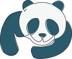 eine durchgehende Strichzeichnung eines entzückenden Pandas für die Identität des Firmenlogos. Business-Icon-Konzept aus niedlichen Säugetier-Tierform. moderne einzeilige Grafik zeichnen Vektor-Design-Illustration png