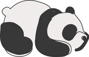 enkele doorlopende lijntekening van grappige panda voor de identiteit van het bedrijfslogo. bedrijf icoon concept van schattige zoogdier dierlijke vorm. dynamische één lijn tekenen vector ontwerp grafische illustratie png