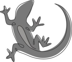 un seul dessin d'un adorable reptile lézard du désert pour l'identité du logo de l'entreprise. concept de mascotte animale drôle pour le zoo reptilien. illustration de conception graphique de vecteur de ligne continue à la mode png