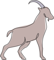 um desenho de linha contínua de ovelhas engraçadas para a identidade do logotipo do gado. conceito de emblema de mascote de cordeiro para ícone de gado. gráfico de ilustração vetorial dinâmica de desenho de linha única png