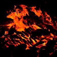 Fire flames on black background, Blaze fire flame texture background, Beautifully, the fire is burning, Fire flames with wood and cow dung bonfire photo