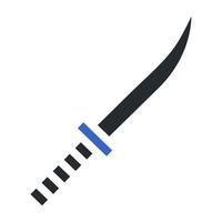 espada icono sólido gris azul color militar símbolo Perfecto. vector