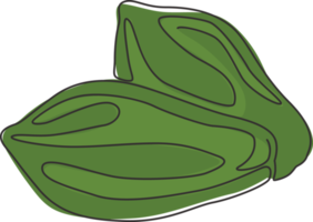 dibujo de línea continua única dos papayas orgánicas saludables enteras para la identidad del logotipo de huerto. concepto de fruitage de verano fresco para el icono de jardín de frutas. Ilustración de vector de diseño gráfico de dibujo de una línea moderna png