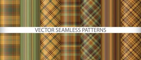 Set background vector fabric. Plaid textile check. Seamless tartan pattern texture.