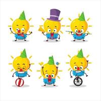 Cartoon character of lamp ideas with various circus shows vector