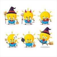 Halloween expression emoticons with cartoon character of lamp ideas vector