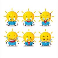 Cartoon character of lamp ideas with smile expression vector