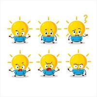 Cartoon character of lamp ideas with what expression vector