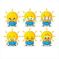 Lamp ideas cartoon character with sad expression vector