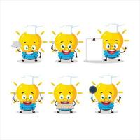 Cartoon character of lamp ideas with various chef emoticons vector